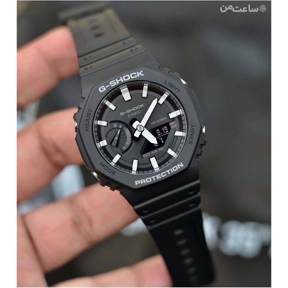 ساعت مچی جی شاک پمپی2100مشکی سفید